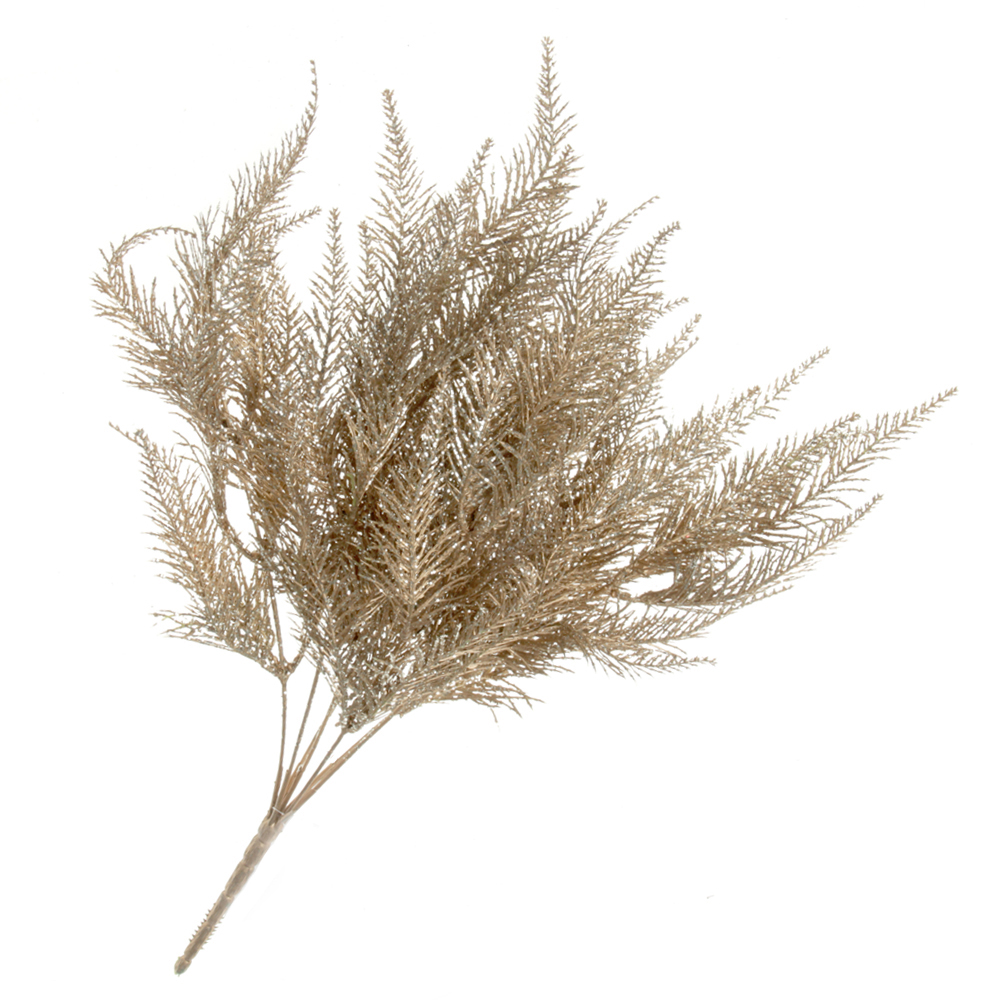 Metallic Glittered Fern Bush - Gold (50cm long)-0