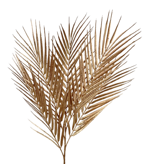 Glittered Areca Palm Spray - Gold (67cm long)-0