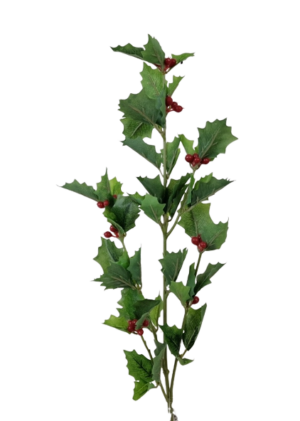 Real Touch Holly Spray - Green (75cm long)-0