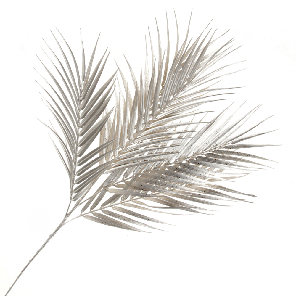 Glittered Areca Palm Branch - Champagne (70cm long)-0