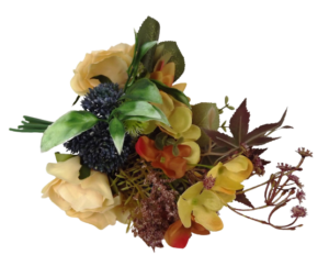 Autumn Rose Bunch with Mixed Foliage - Orange, Brown & Blue-0