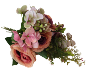 Autumn Rose Bunch with Mixed Foliage - Pink, Anitque Mauve &-0