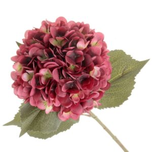 Single Hydrangea - Burgundy (19cm diameter, 82cm long)-0