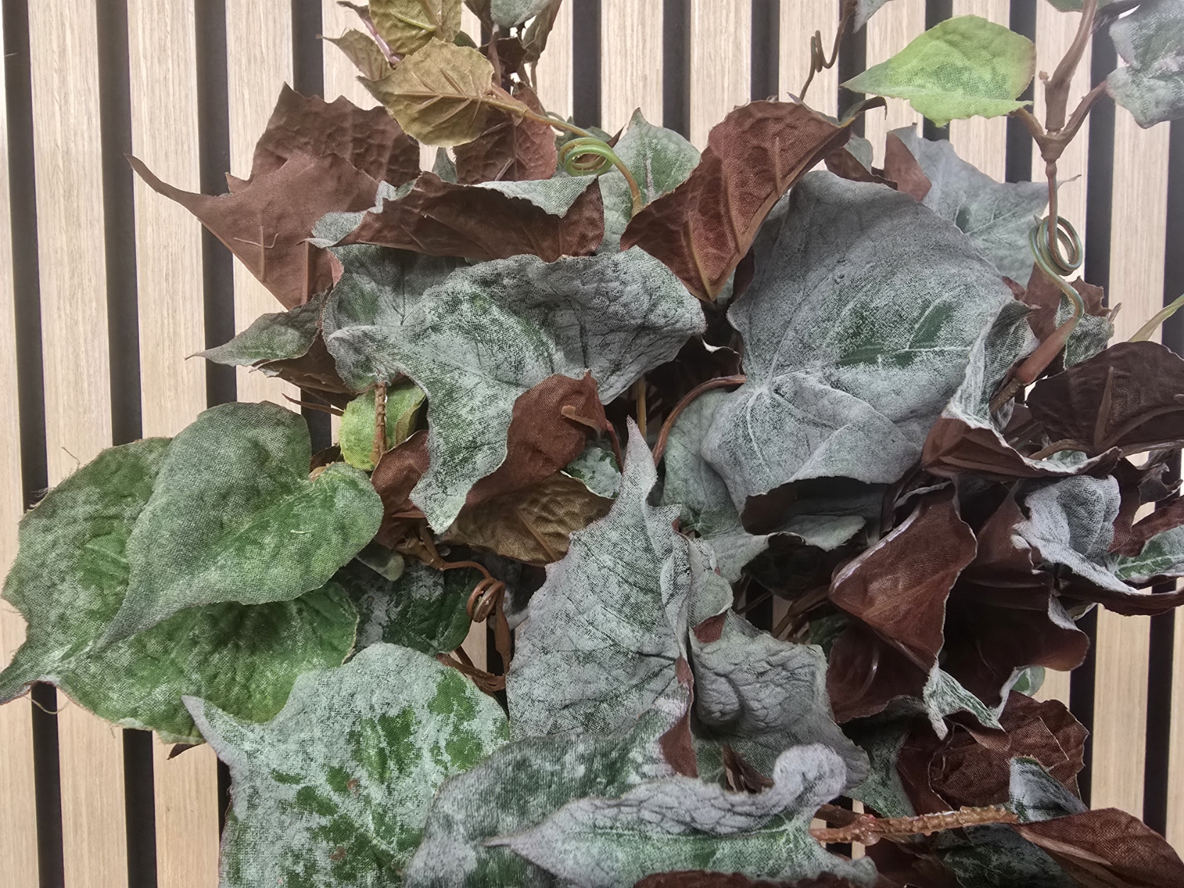 Flocked Autumn Maple Ivy Bush