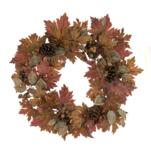 Autumn Maple Leaf Wreath 66cm Brown-0