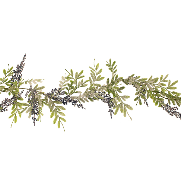 180cm Frosted Berberis Garland Blue-0