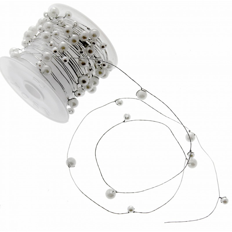 Pearls On Roll - White (6mm and 4mm pearls on 8m roll)-0