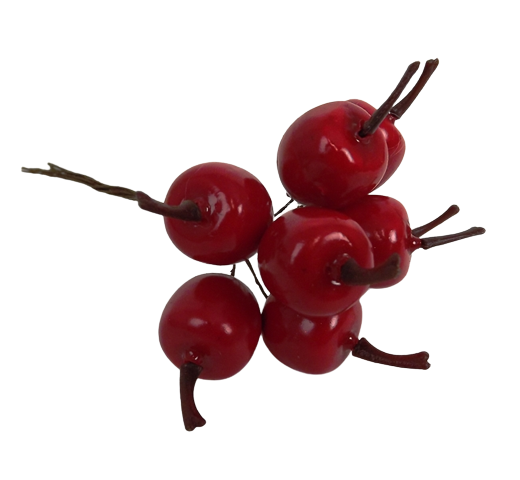 Red Apple 2cm On 12cm Wire x 32pcs-0