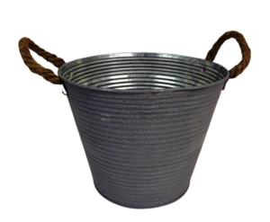 Antique Ribbed Zinc Pot 22.5 x 16 x 18.5cm-0