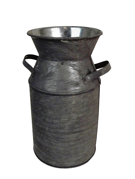 Antique Ribbed Zinc Churn 19.5 x 11 x 18.5cm-0