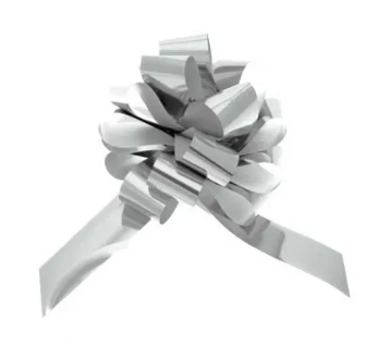 31mm Metallic Silver Pull Bows x 30pcs-0