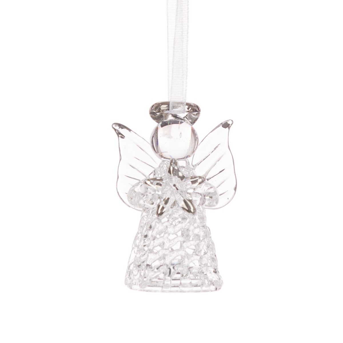 GLASS Angel Hanger 5cm W/Star-0