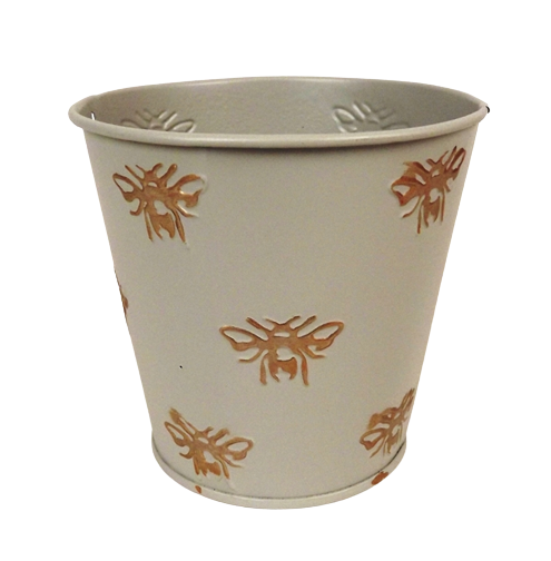 Grey Pot W/Gold Bee 11 x 10 x 8cm-0