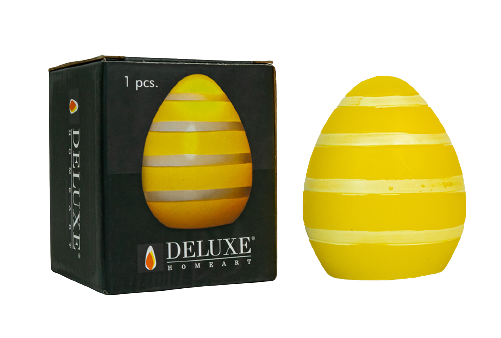 LED Easter Egg Yellow W/Stripes-0