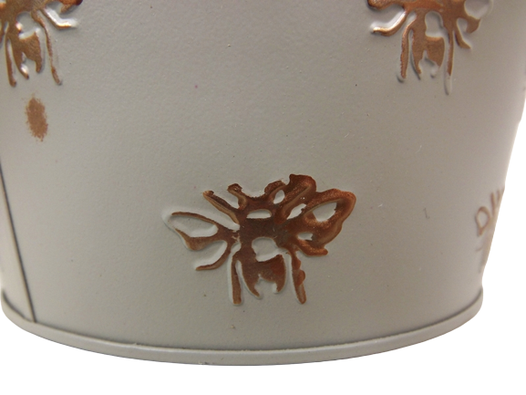 Grey Pot W/Gold Bee 11 x 10 x 8cm-24537