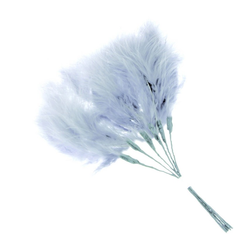 Fluffy Feathers - Grey (24cm x 6 Pieces)-0