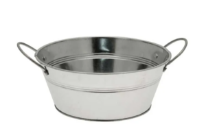 19cm (Diameter) Galvanised Round Bowl W/Ears-0