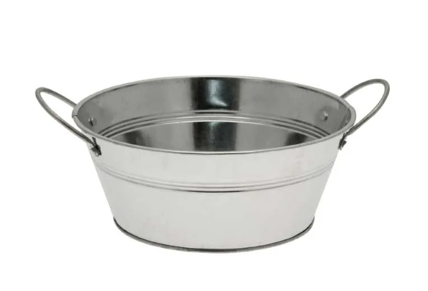 19cm (Diameter) Galvanised Round Bowl W/Ears-0