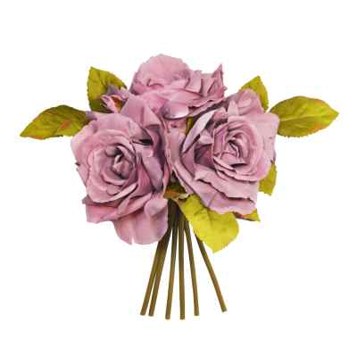 24cm Open Rose Posy x 3 Heads Mauve-0