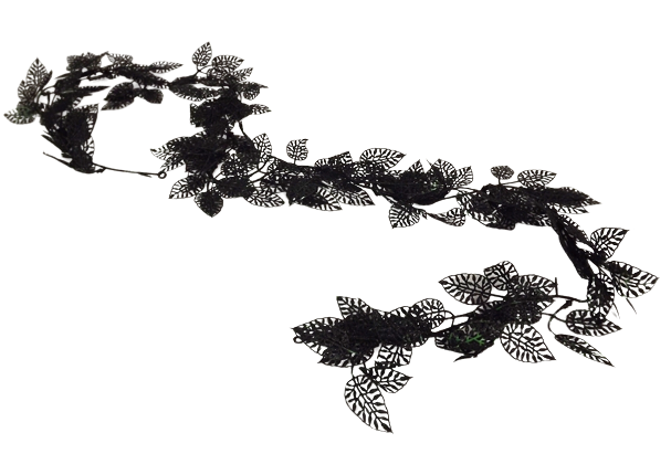 Leaf Glitter Garland 170cm Black-0