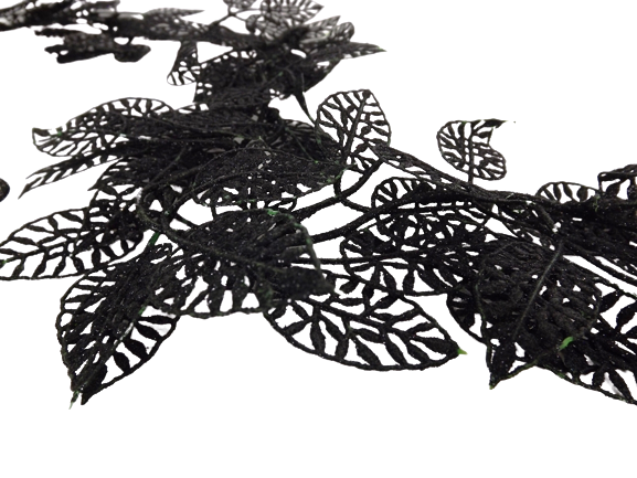 Leaf Glitter Garland 170cm Black-25151