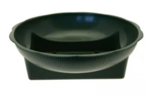 Plastic Square Round Dish Green x 25pcs-0