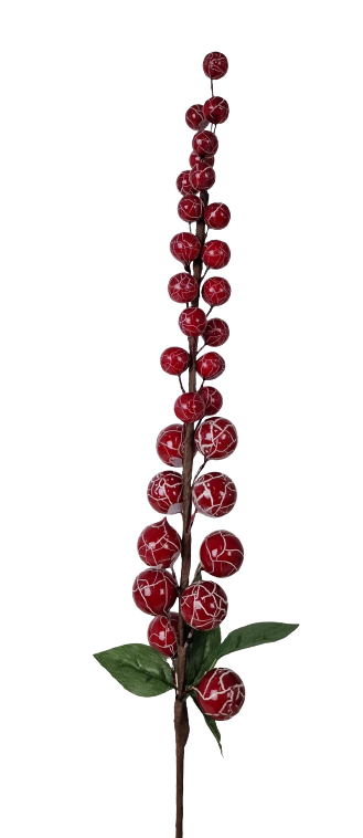 72cm Crackle Effect Red Berry Stem-0