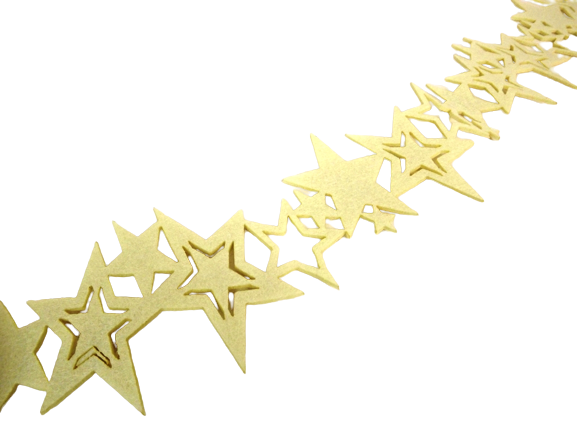 200 x 11cm Felt Star Garland Cream-0