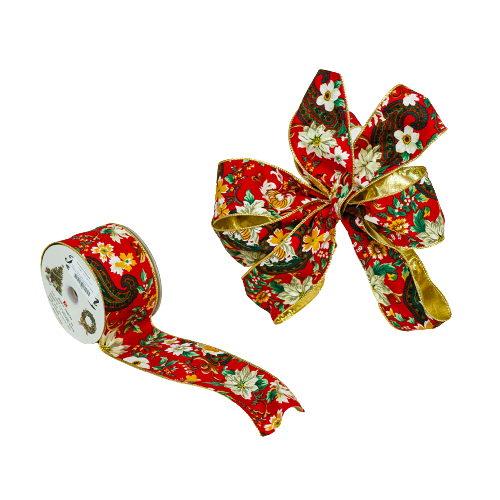 63mm x 3yds Christmas Ribbon Design 3-0