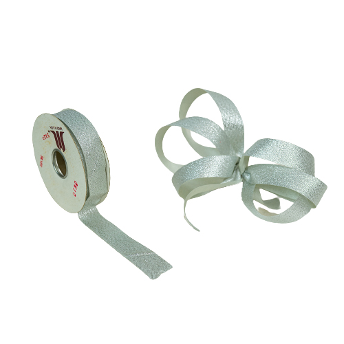 21mm x 25yds Silver Metalic Paper Ribbon-0