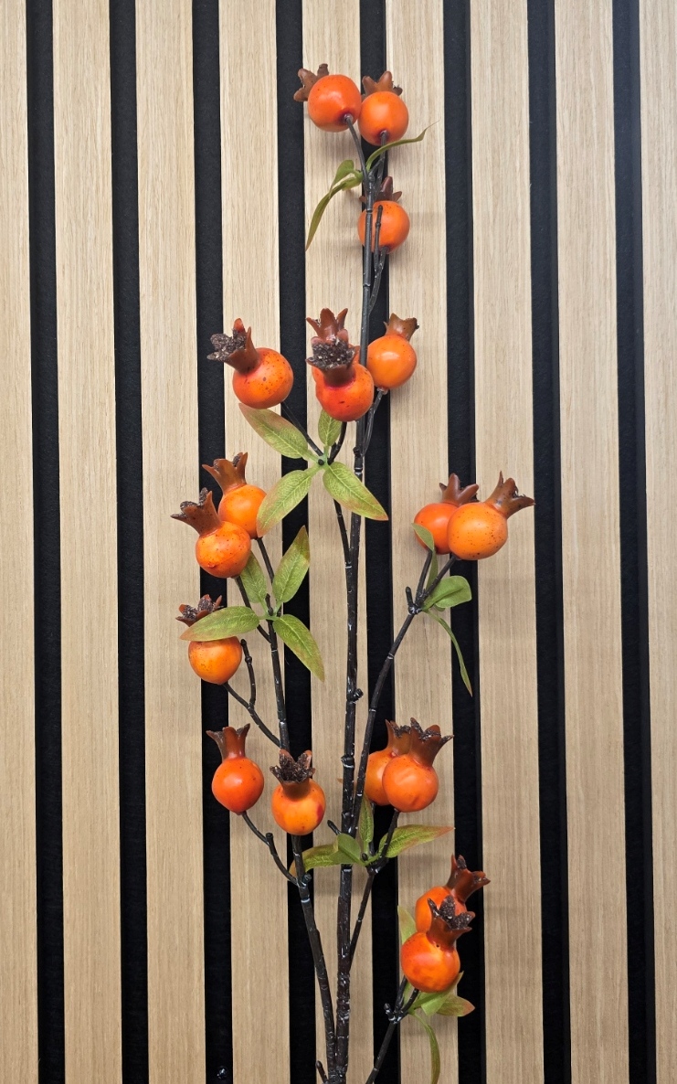 Rosehip Branch 102cm Orange