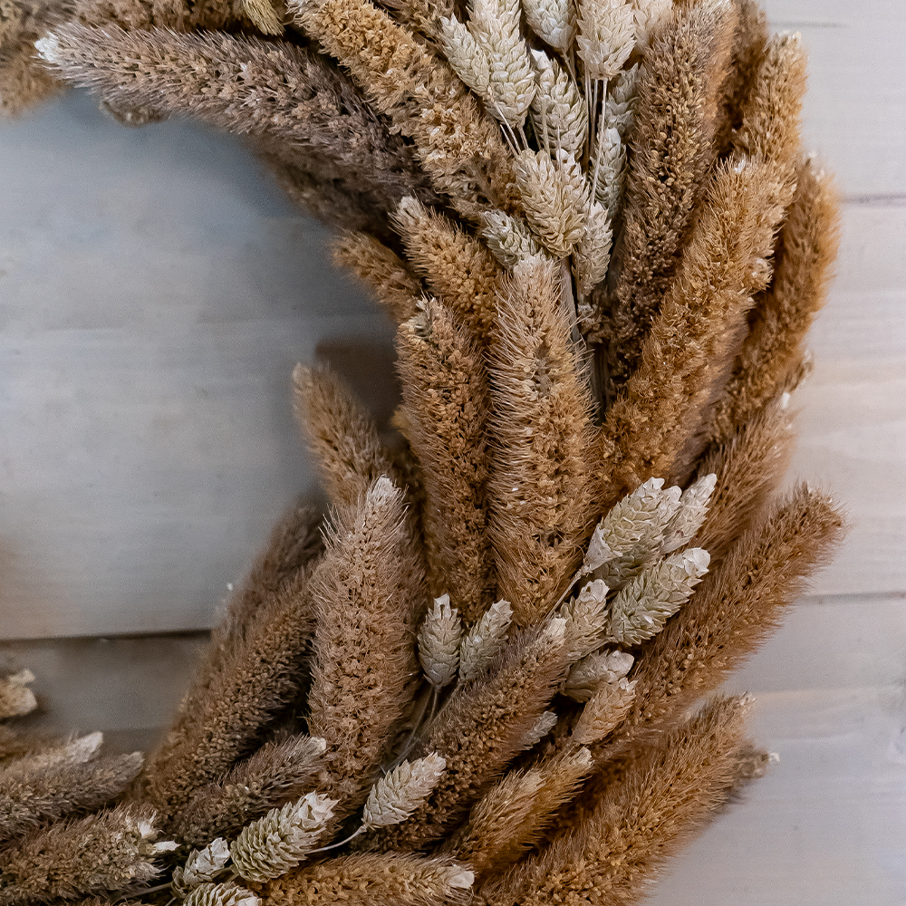 40cm Setaria Wreath Natural-25255