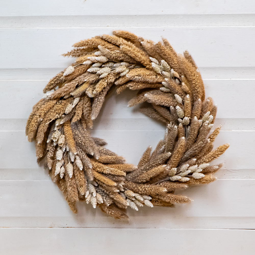 40cm Setaria Wreath Natural-25256