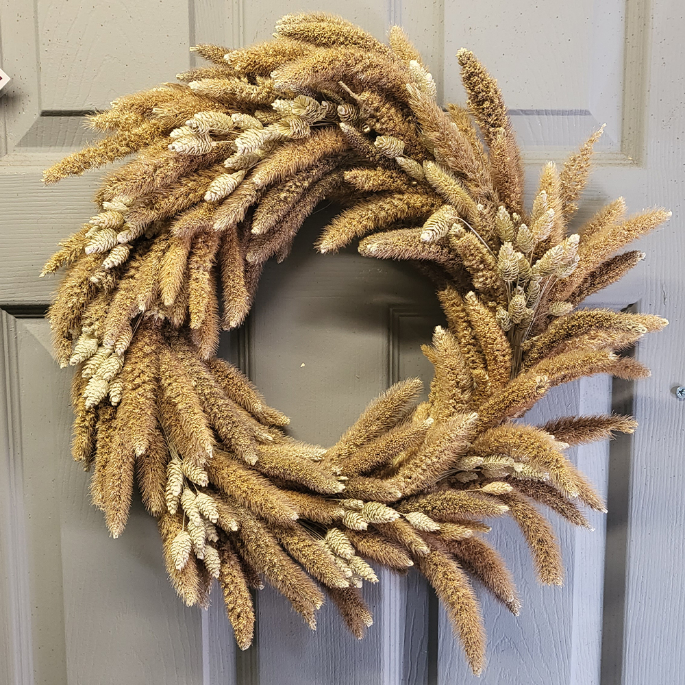 40cm Setaria Wreath Natural-25257