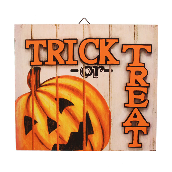 20cm Wooden Halloween Sign-0