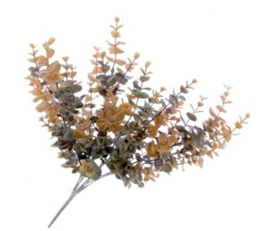 Artificial Eucalyptus Bush - Orange/Brown (7 stems, 46cm long)-0