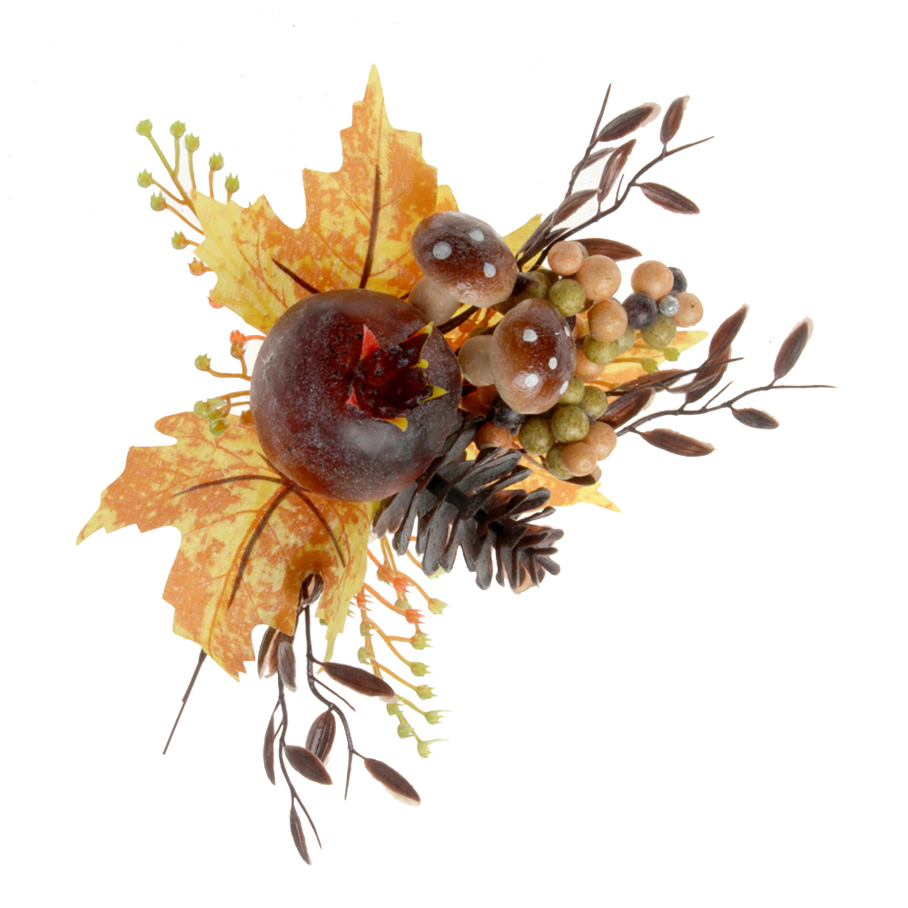 Pumpkin & Mushroom Pick - Brown & Orange (24cm long, 3 per pack)-0