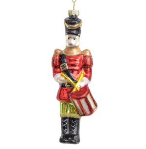 14cm Glass Drummer Decoration-0