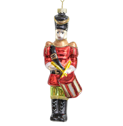 14cm Glass Drummer Decoration-0