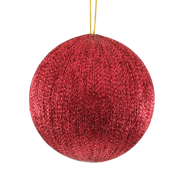 8cm Spun Metallic Bauble Magenta-0