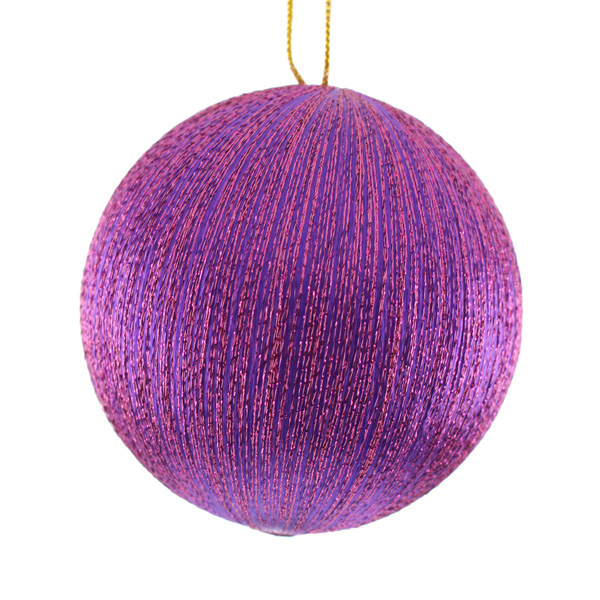 8cm Spun Metallic Bauble Purple-0