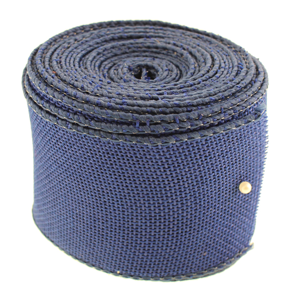6.4cm x 9.14m Faux Jute Ribbon Blue-0