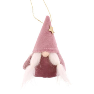 15cm Fabric Hanging Mini Gonk Decoration Pink-0