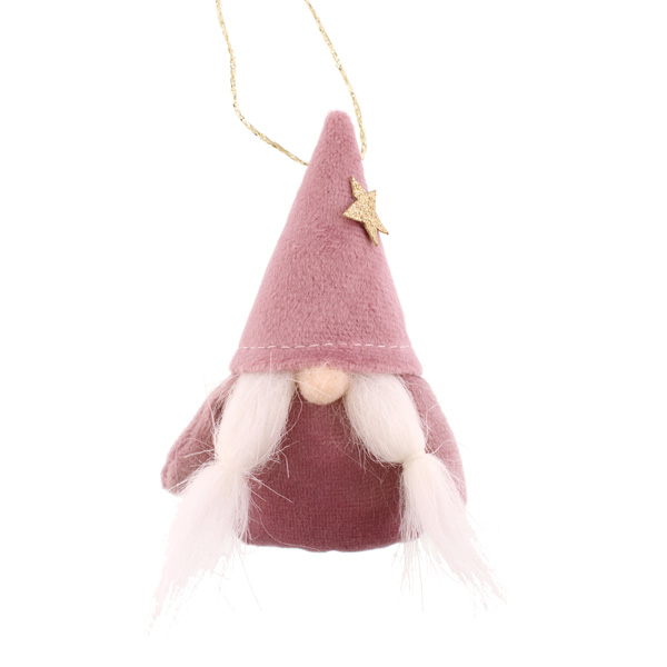15cm Fabric Hanging Mini Gonk Decoration Pink-0