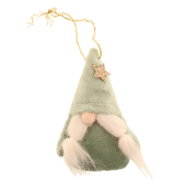 15cm Fabric Hanging Mini Gonk Decoration Green-0
