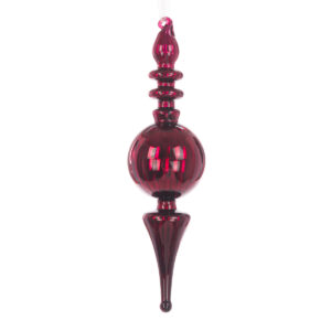 GLASS Fancy Finial 24cm Deep Red-0