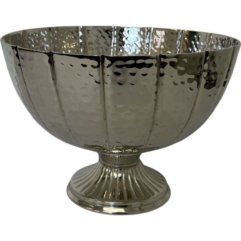 Silver Footed Bowl Aluminium 25 x 12.5 x 19cm-0