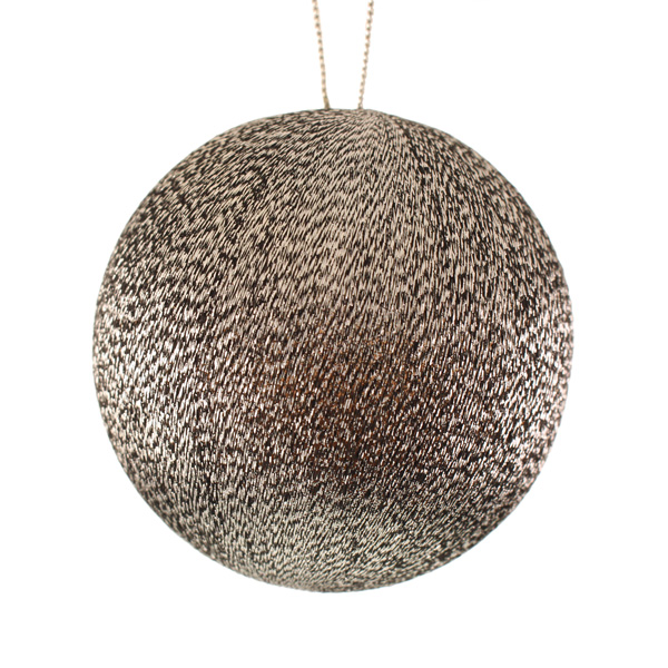 8cm Spun Metallic Bauble Black/Silver-0