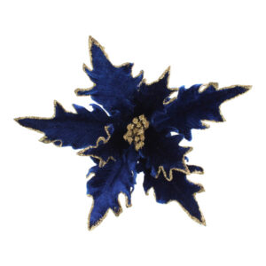 25cm Poinsettia Flower Clip Blue-0
