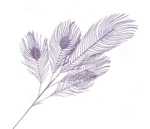 Glittered Peacock Feather Spray - Pink (93cm long)-0